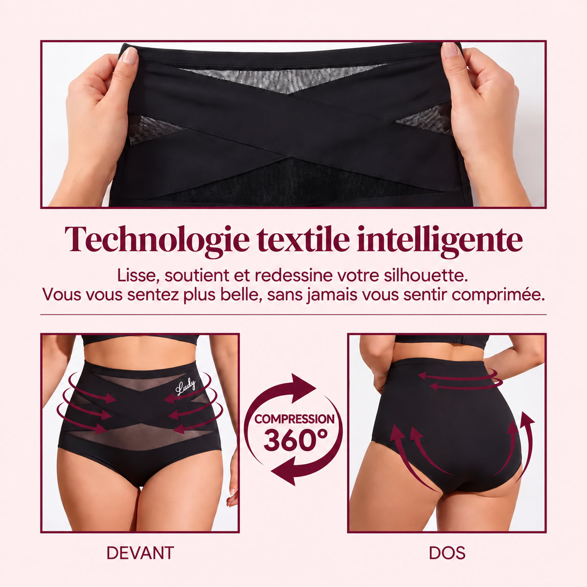 MAELYNA - Culotte Gainante Taille Haute