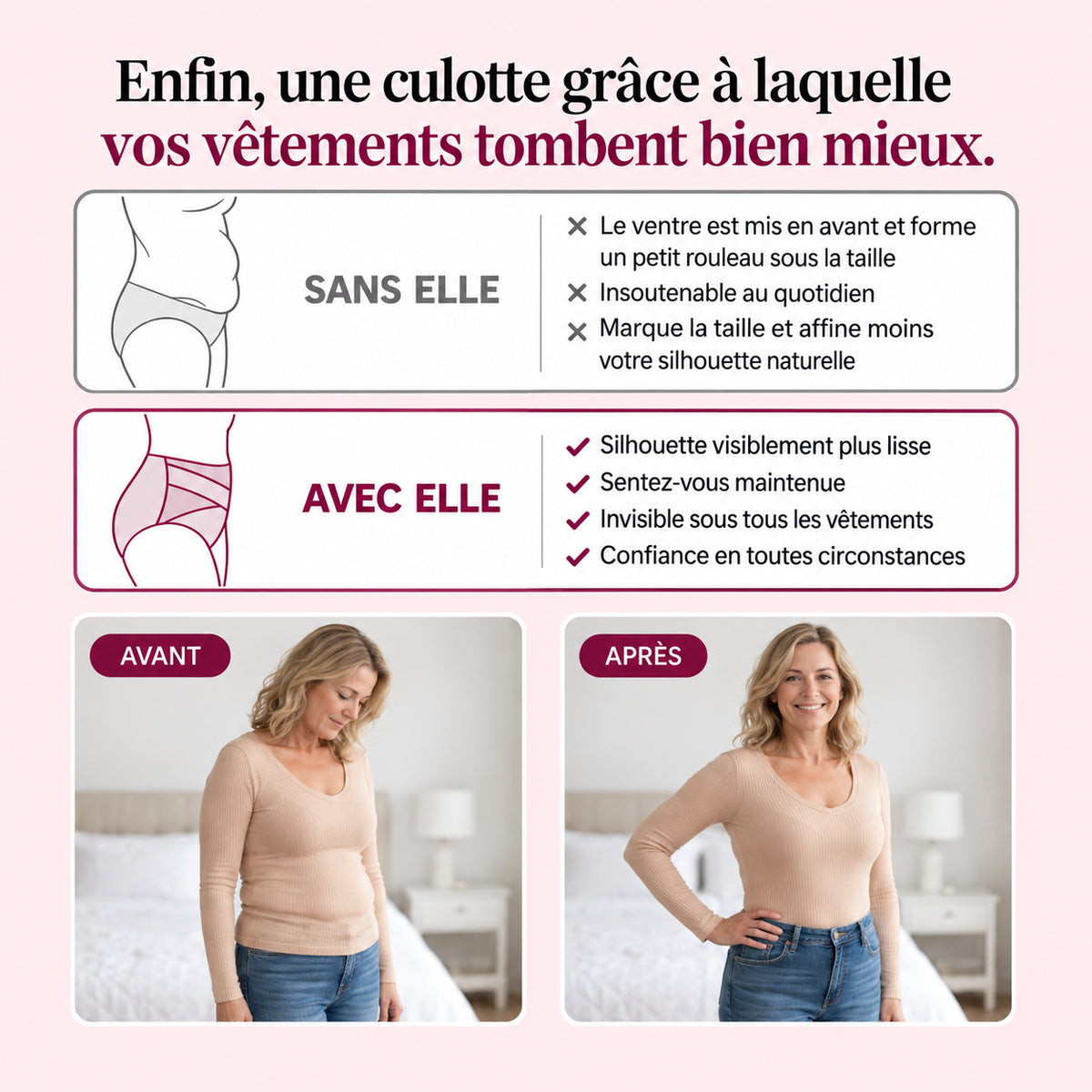 MAELYNA - Culotte Gainante Taille Haute
