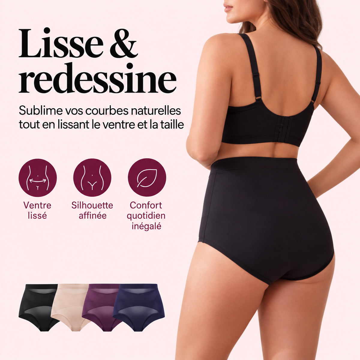 MAELYNA - Culotte Gainante Taille Haute